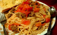 Spaghetti with Sausage and Peppers Recipe - Food.com image