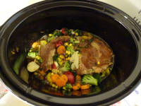 Rib Eye Steak and Vegetables Cooked in a Crock Pot-Slow Cooker image