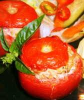 Baked Tuna Filled Tomatoes Recipe - Food.com image