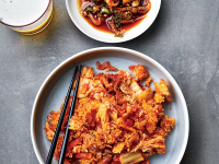 Kimchi Fried Rice with Spicy Shrimp-and-Sesame Sauce Recipe image