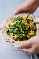 Chinese Chive and Egg Stir Fry | China Sichuan Food image
