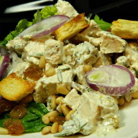 Chicken Salad With Pine Nuts and Raisins Recipe | Allrecipes image