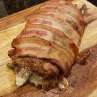 Bacon Wrapped Philly Cheese Steak Meatloaf Roll – 2 Keto Dudes image