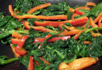 Garlic Spinach & Bell Peppers Recipe - Food.com image