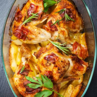Baked Chicken, Potato, and Bacon Casserole Recipe | Allrecipes image