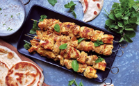 Tandoori Chicken Skewers with Naan Bread | Poultry Recipes ... image