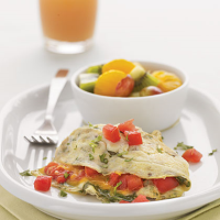Cheese and Tomato Omelet Recipe | MyRecipes image
