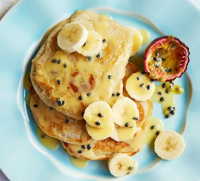 Coconut & banana pancakes recipe | BBC Good Food image