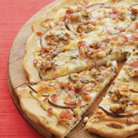 Bacon, Pear & Gorgonzola Pizza Recipe | MyRecipes image