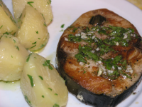 Tuna Steak With Dalmatian Lemon-Garlic Sauce Recipe - Food.com image
