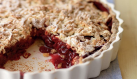 Warm Cherry Crumble Pie - The Happy Foodie image