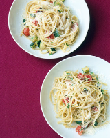 Roasted Zucchini and Tomato Pasta Recipe | Martha Stewart image