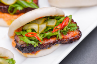 Korean-influenced Spicy Smoked Pork Belly Buns Recipe ... image