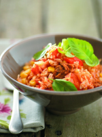 Baked tomato rice with tuna - Healthy Food Guide image