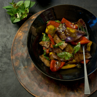 Beef with Red and Yellow Bell Peppers Recipe - Marcia ... image
