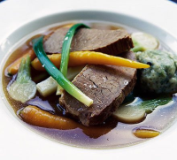 Boiled beef & carrots with parsley dumplings recipe | BBC ... image