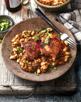 Chicken Thighs and BBQ Beans Recipe | Southern Living image