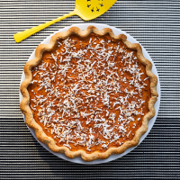 Coconut-Rum Pumpkin Pie Recipe | EatingWell image