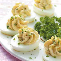 Crab Deviled Eggs Recipe: How to Make It - Taste of Home image