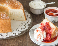 Angel Food Cake with Strawberry Sauce Recipe | SideChef image