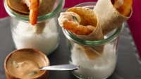Shrimp Cones with Spicy Yogurt Sauce Recipe - BettyCrocker.com image