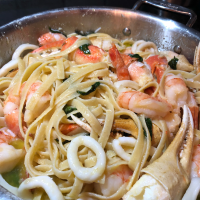 Pasta With Shrimp, Oysters, and Crabmeat Recipe | Allrecipes image