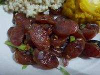 Sauteed Chinese Sausage | Just A Pinch Recipes image