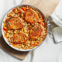 Skillet Pork Chops and Beans Recipe | Real Simple image