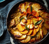 Slow-cooked pork, cider & sage hotpot recipe | BBC Good Food image
