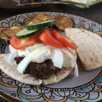 Greek Lamb-Feta Burgers With Cucumber Sauce Recipe ... image