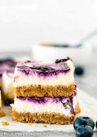 Eggless Lemon Blueberry Cheesecake Bars Recipe image