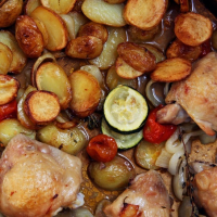 Sheet Pan Chicken with Tomatoes, Zucchini, and Potatoes ... image