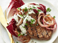 Marinated Flank Steak with Blue Cheese Sauce Recipe ... image
