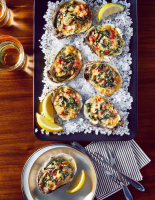 Baked Oysters with Bacon, Greens, and Parmesan Recipe ... image