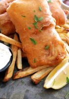 Beer Battered Fish and Chips Recipe - Kitchen Dreaming image