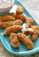 Healthy Baked Fish Sticks with Lemon Caper Sauce image