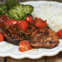 Roasted Balsamic Chicken with Baby Tomatoes Recipe ... image