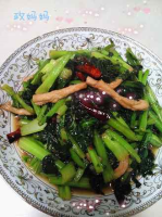 Stir-fried moss with shredded pork recipe - Simple Chinese ... image