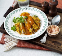 Katsu pork with sticky rice recipe | BBC Good Food image