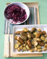 Roasted Chicken Sausage and Potatoes Recipe | Martha Stewart image