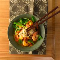 Asian Rice Noodle and Shrimp Soup Recipe | MyRecipes image