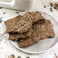 4-Seed Crispy Keto Crackers Recipe - Keto Diet Yum image
