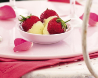 White chocolate-dipped strawberries recipe | delicious ... image