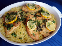 Chicken Francaise Over Spaghetti | Just A Pinch Recipes image
