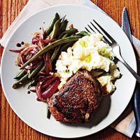 Beef Tenderloin Steaks and Balsamic Green Beans Recipe ... image