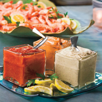 Peel-and-Eat Shrimp With Dipping Sauces Recipe | MyRecipes image