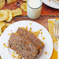 Gluten Free Meatloaf Recipe with Potato Chips & Carrots image