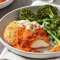 Chicken Parmesan with Broccolini Recipe | EatingWell image