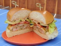 Shrimp Burgers with Old Bay Mayo Recipe | Katie Lee Biegel | Food Network image