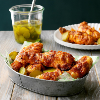Air-Fryer Nashville Hot Chicken Recipe: How to Make It - Taste of Home: Find Recipes, Appetizers, Desserts, Holiday Recipes & Healthy Cooking Tips image